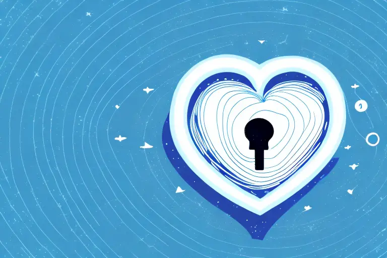 A heart-shaped lock with a keyhole