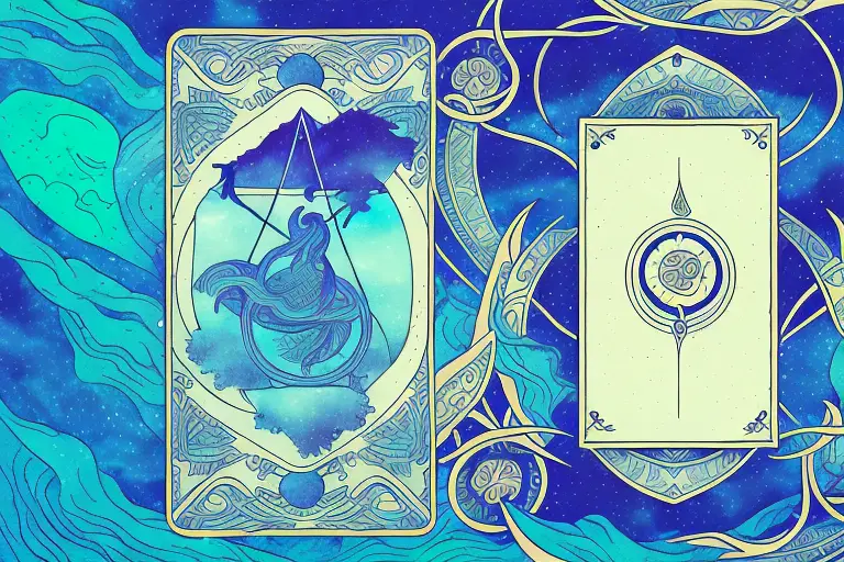 A tarot card spread with a mysterious