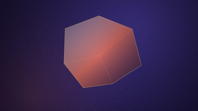 A faceted crystal form with warm warning light on a dark indigo background, representing dowsing safety considerations