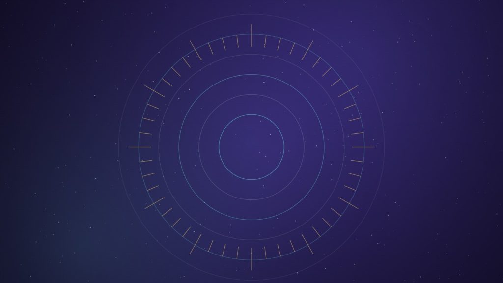Radiating rings of cyan light on dark indigo, representing electromagnetic field measurement