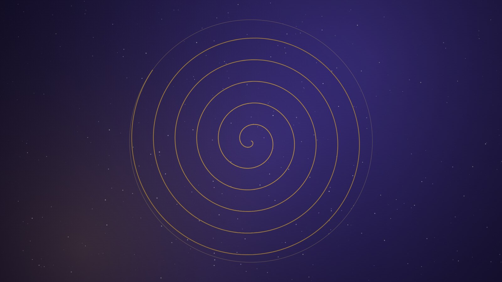 A luminous gold spiral over dark indigo